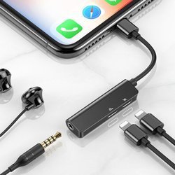 Baseus L52 | Adapter do słuchawek przejściówka audio iPhone Lightning - 2x Lightning + Mini Jack 3.5mm AUX