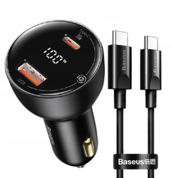 Baseus Superme | Ładowarka samochodowa 100W USB-C USB z kablem Power Delivery QC 4.0+ 