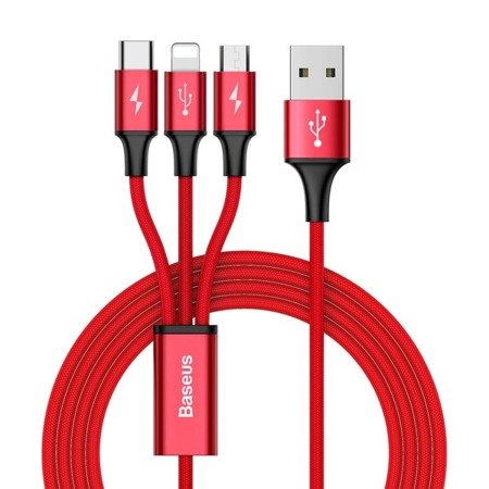 Baseus Rapid Series | Kabel 3w1 USB - Micro + Lightning + Type-C USB-C 3A 1.2M EOL