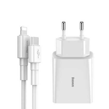 Baseus Speed Mini PD Single | Ładowarka sieciowa + kabel USB-C - Lightning do iPhone Power Delivery 18W EOL